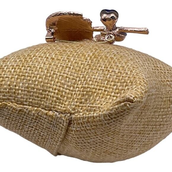 Blue & White Lollipop Pin Brooch With Crystals & Pearl Accent - Picture 3 of 5